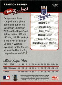 2001 Donruss The Rookies #R95 Brandon Berger Back