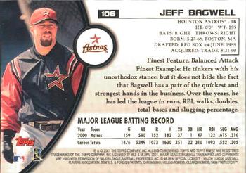 2001 Finest #106 Jeff Bagwell Back