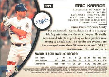 2001 Finest #107 Eric Karros Back