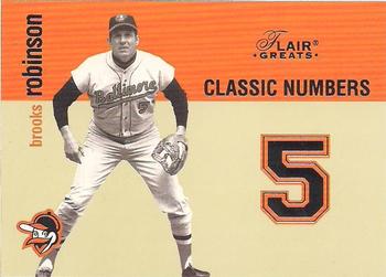 2003 Flair Greats - Classic Numbers #3CN Brooks Robinson Front