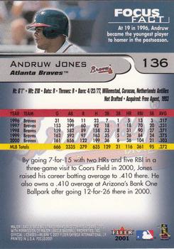 2001 Fleer Focus #136 Andruw Jones Back
