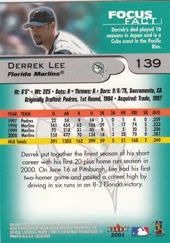 2001 Fleer Focus #139 Derrek Lee Back