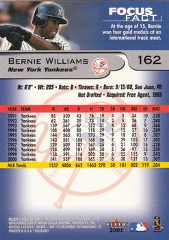 2001 Fleer Focus #162 Bernie Williams Back