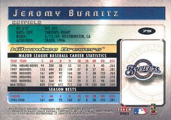 2001 Fleer Futures #75 Jeromy Burnitz Back