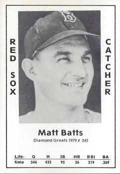 1979 TCMA Diamond Greats #243 Matt Batts Front