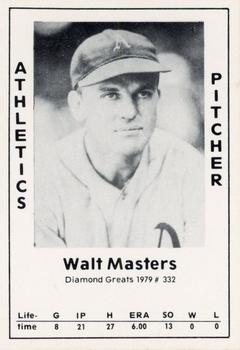 1979 TCMA Diamond Greats #332 Walt Masters Front