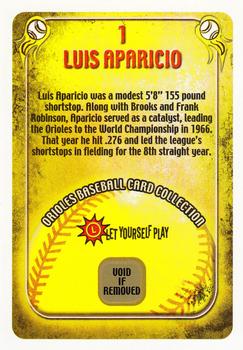 2004 Maryland Lottery Baltimore Orioles #1 Luis Aparicio Back