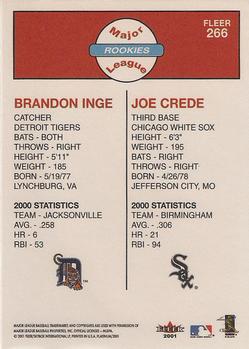 2001 Fleer Platinum #266 Brandon Inge / Joe Crede Back