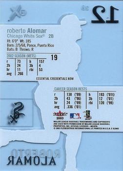 2003 Fleer E-X - Essential Credentials Now #19 Roberto Alomar Back