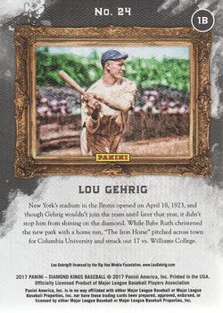 2017 Panini Diamond Kings #24 Lou Gehrig Back