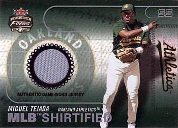 2003 Fleer Focus Jersey Edition - MLB Shirtified Game Jersey #MLB-MT Miguel Tejada Front