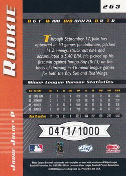 2001 Leaf Limited #263 Jorge Julio Back