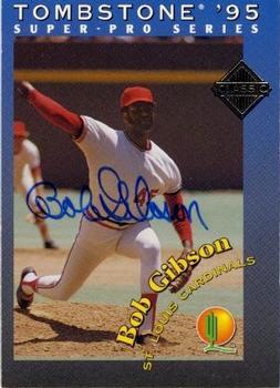 1995 Tombstone Pizza Super-Pro Series - Autographs #3 Bob Gibson Front