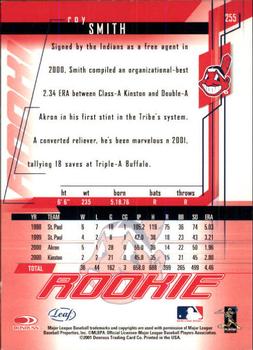 2001 Leaf Rookies & Stars #255 Roy Smith Back