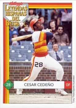1991 Kellogg's Leyendas Hispanas del Beisbol (Spanish Legends of Baseball) #NNO Cesar Cedeno Front