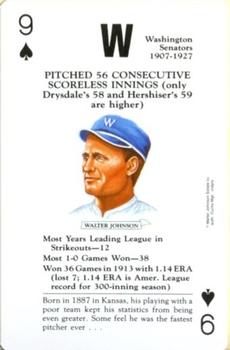 1991 U.S. Games Systems Baseball Legends #9♠ Walter Johnson Front