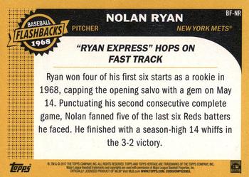 2017 Topps Heritage - Baseball Flashbacks #BF-NR Nolan Ryan Back