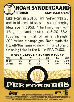 2017 Topps Heritage - New Age Performers #NAP-16 Noah Syndergaard Back