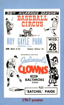1976 Laughlin Indianapolis Clowns #NNO 1967 Poster Front