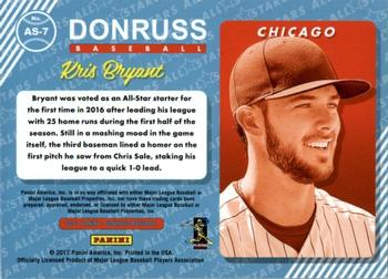 2017 Donruss - All-Stars Silver #AS-7 Kris Bryant Back