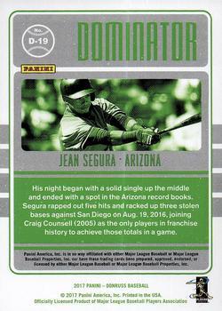 2017 Donruss - Dominators Black #D-19 Jean Segura Back