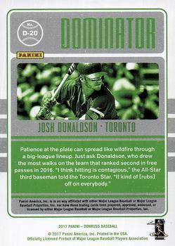 2017 Donruss - Dominators Black #D-20 Josh Donaldson Back