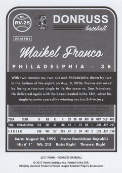 2017 Donruss - Retro Variations 1983 Career Stat Line #RV-25 Maikel Franco Back