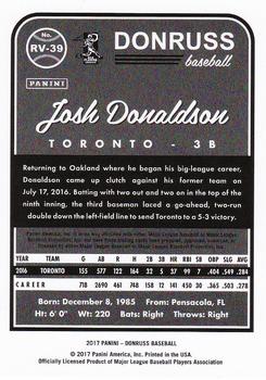2017 Donruss - Retro Variations 1983 Career Stat Line #RV-39 Josh Donaldson Back