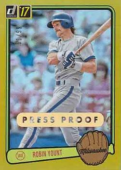 2017 Donruss - Retro Variations 1983 Gold Press Proof #RV-43 Robin Yount Front