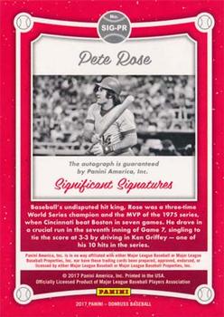 2017 Donruss - Significant Signatures Red #SIG-PR Pete Rose Back