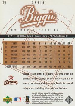2001 SP Game Bat #45 Craig Biggio Back