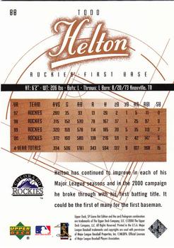 2001 SP Game Bat #88 Todd Helton Back