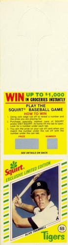 1982 Topps Squirt - Panels Game Top #4 Alan Trammell Front