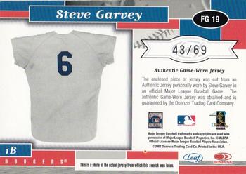 2002 Leaf Certified - Fabric of the Game Debut Year #FG 19 Steve Garvey Back