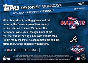 2017 Topps Opening Day - Mascots #M-7 Homer the Brave Back