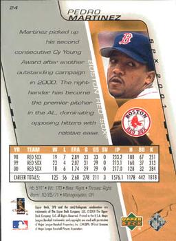 2001 SPx #24 Pedro Martinez Back