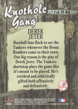 2003 Fleer Splendid Splinters - Knothole Gang #1KG Derek Jeter Back