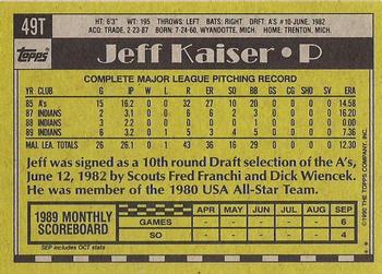 1990 Topps Traded - Gray Card Stock (Pack Version) #49T Jeff Kaiser Back