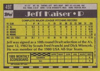 1990 Topps Traded - Gray Card Stock (Pack Version) #49T Jeff Kaiser Back