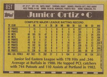 1990 Topps Traded - Gray Card Stock (Pack Version) #85T Junior Ortiz Back