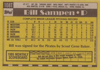 1990 Topps Traded - Gray Card Stock (Pack Version) #108T Bill Sampen Back