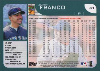 2001 Topps #70 John Franco Back