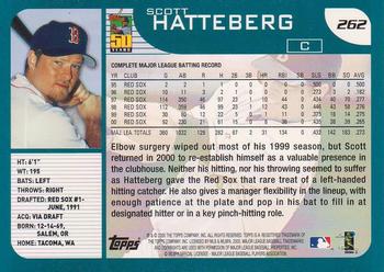 2001 Topps #262 Scott Hatteberg Back