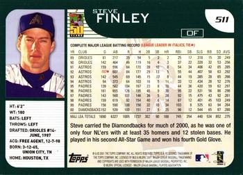 2001 Topps #511 Steve Finley Back