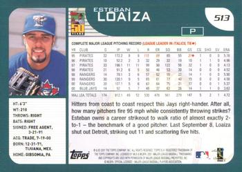 2001 Topps #513 Esteban Loaiza Back