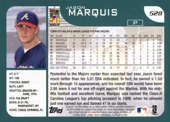 2001 Topps #528 Jason Marquis Back