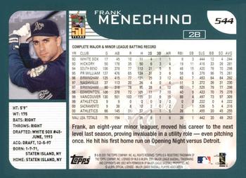 2001 Topps #544 Frank Menechino Back