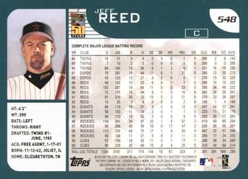 2001 Topps #548 Jeff Reed Back