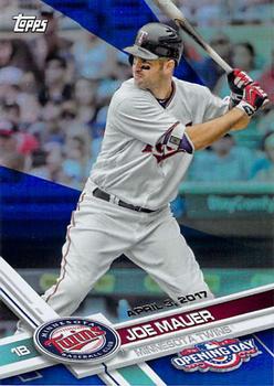 2017 Topps Opening Day - Rainbow Foil Blue #73 Joe Mauer Front