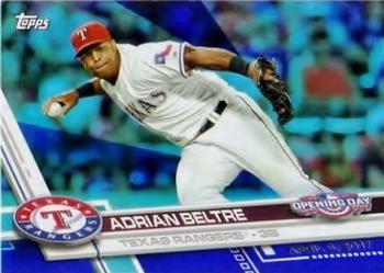 2017 Topps Opening Day - Rainbow Foil Blue #102 Adrian Beltre Front